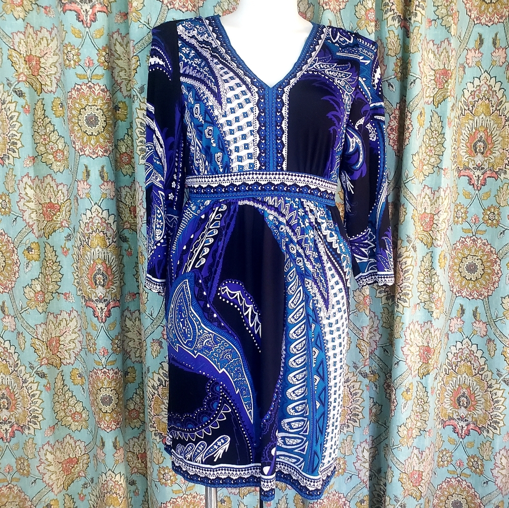 ECI Sz Large Poly Tie back dress
